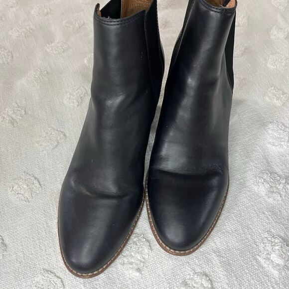 Madewell The Regan Boot Black Leather Size 10 Chelsea Heel Pull On Minimal - Picture 8 of 8